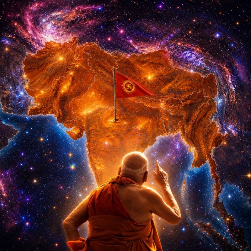 Cosmic vision — Bharat from space with sacred flag