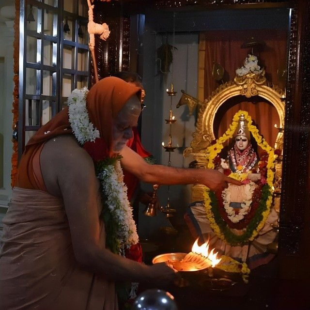 Offering prayers at shrine